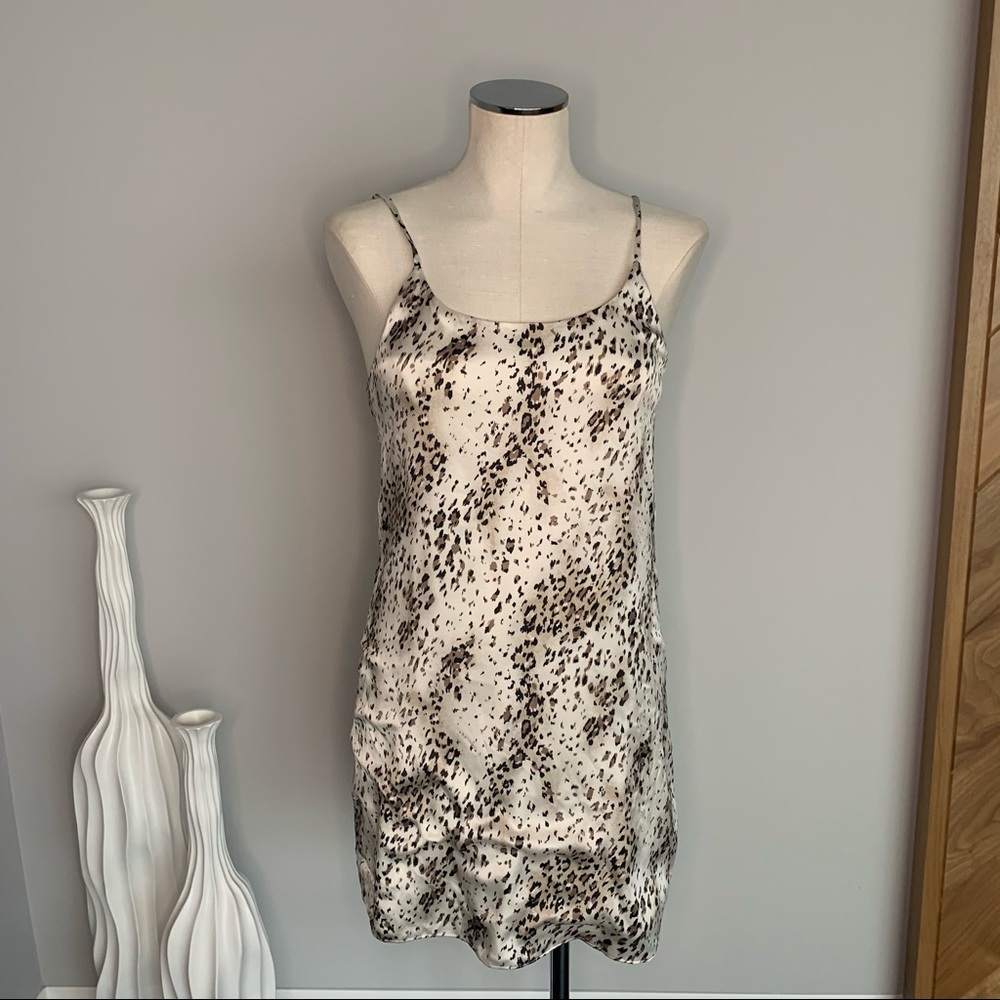 White Animal Print Party Dress